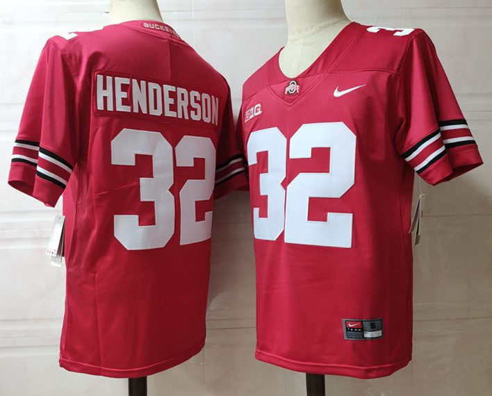 Men Ohio State Buckeyes #32 Henderson Red Nike 2025 NCAA Jersey